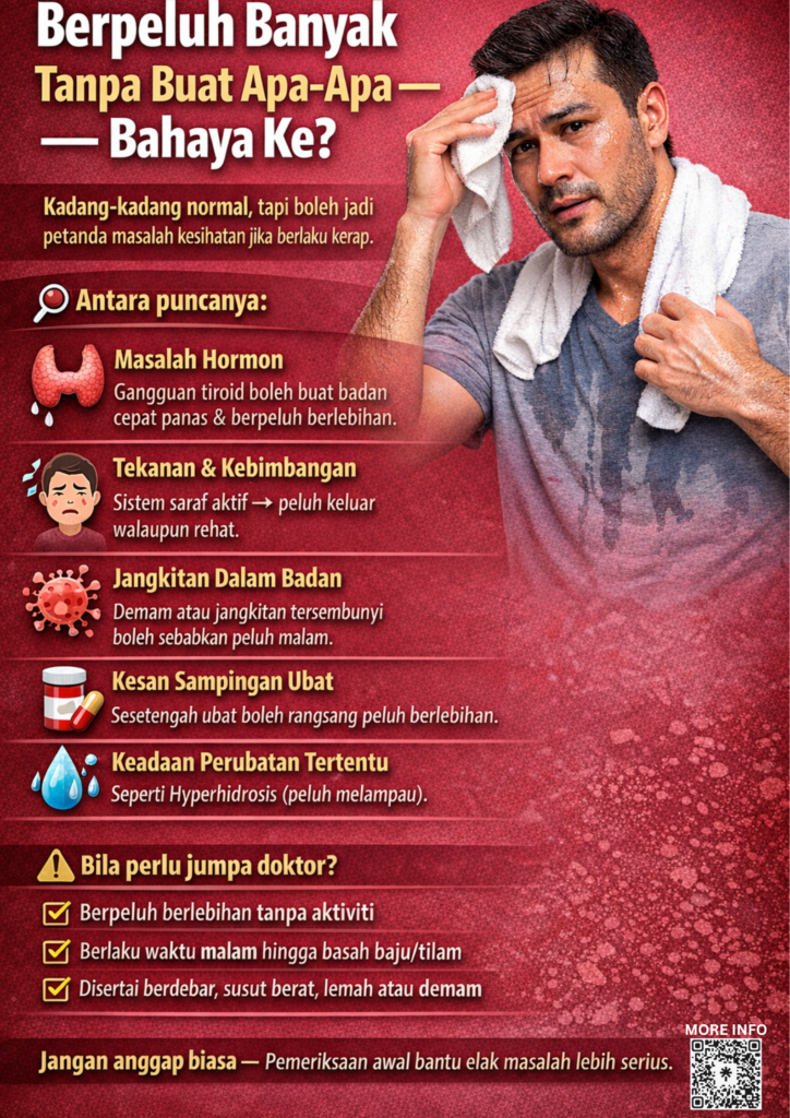 💦 Berpeluh Banyak Walaupun Tak Buat Apa-Apa — Bahaya Ke?