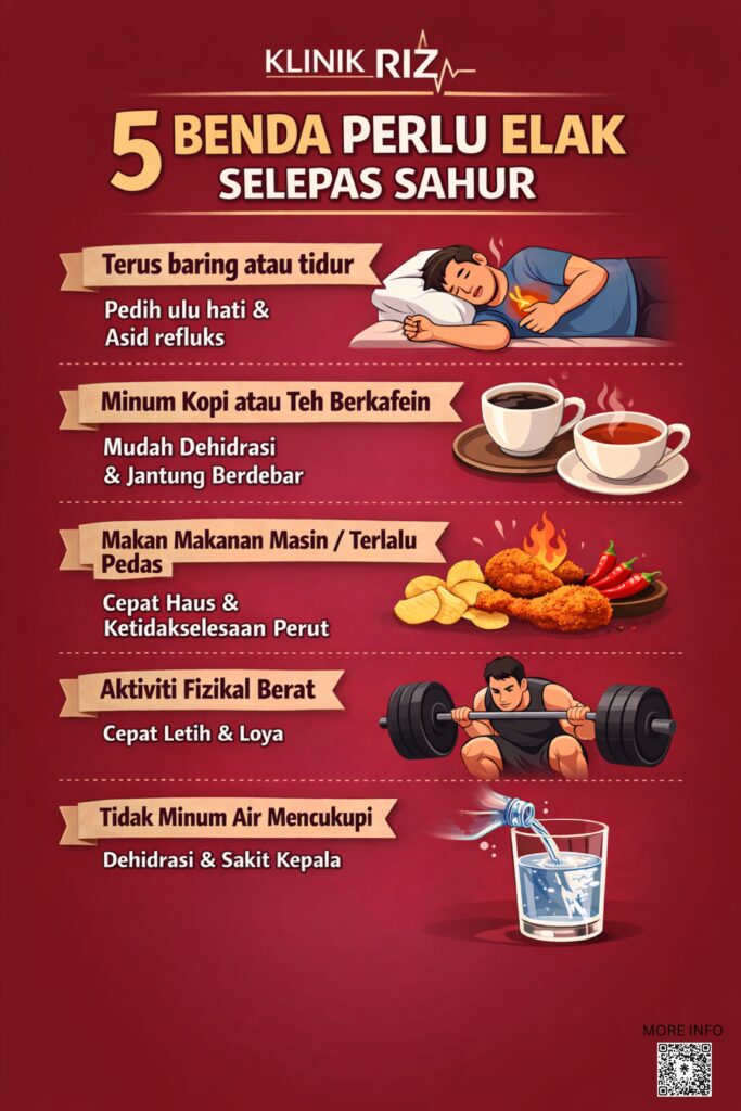PERKARA YANG PERLU DIELAK SELEPAS SAHUR