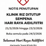 NOTIS PENUTUPAN SEMPENA AILDILFITRI